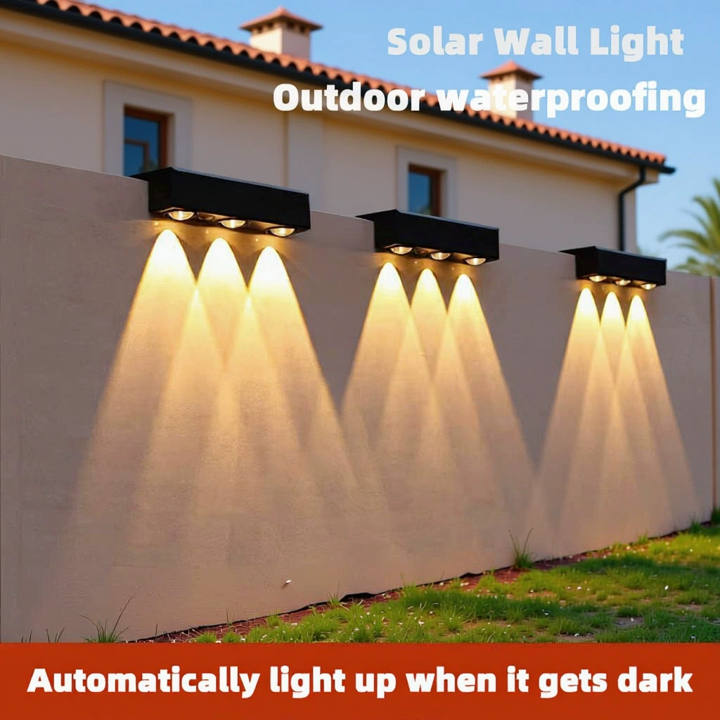 Солнечные наружные настенные светильники для украшения внутреннего двора подвесные светильники ночью автоматический световой забор омывки стены светильники