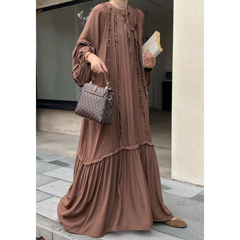 Real Photos, Quality In-Stock Items, 2026 Autumn New Loose Plus-Size Long Dress for Chubby Girls, Slimming Long Dress