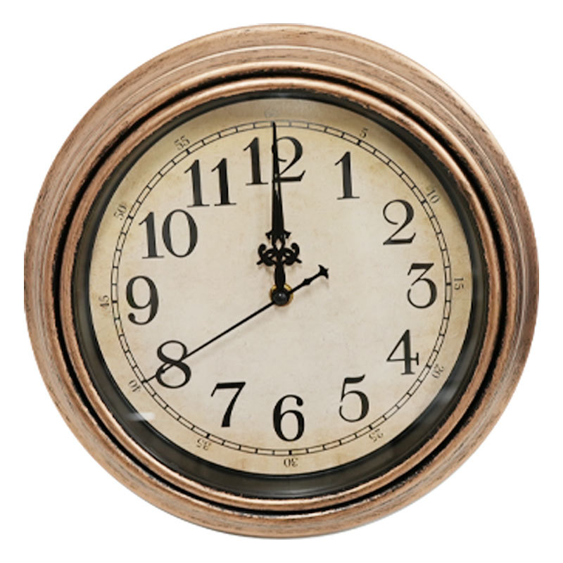 Cross-Border European Retro Wall Clock Living Room Bedroom Home Silent Clock Decorative Quartz Clock Punch-Free Wall Clock