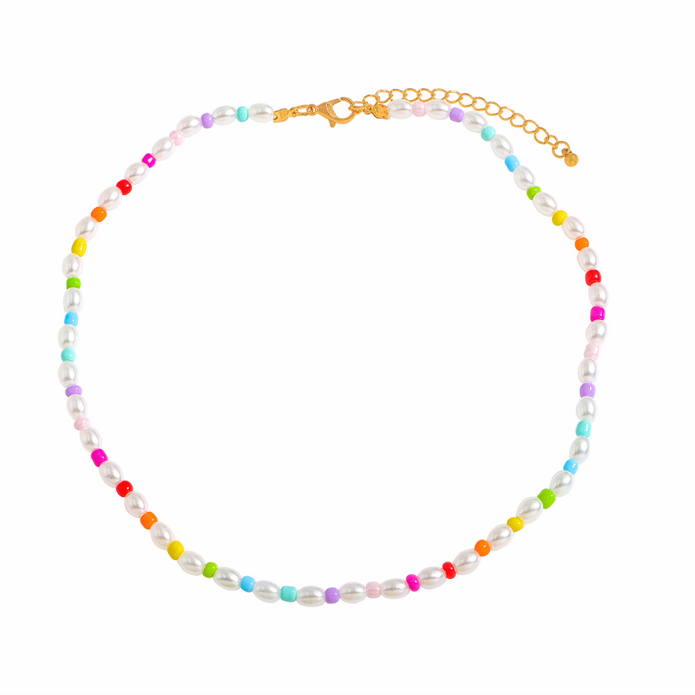 Colored Clay Fruit Necklace Colored Bead Neck Chain Multi-layered display picture 7