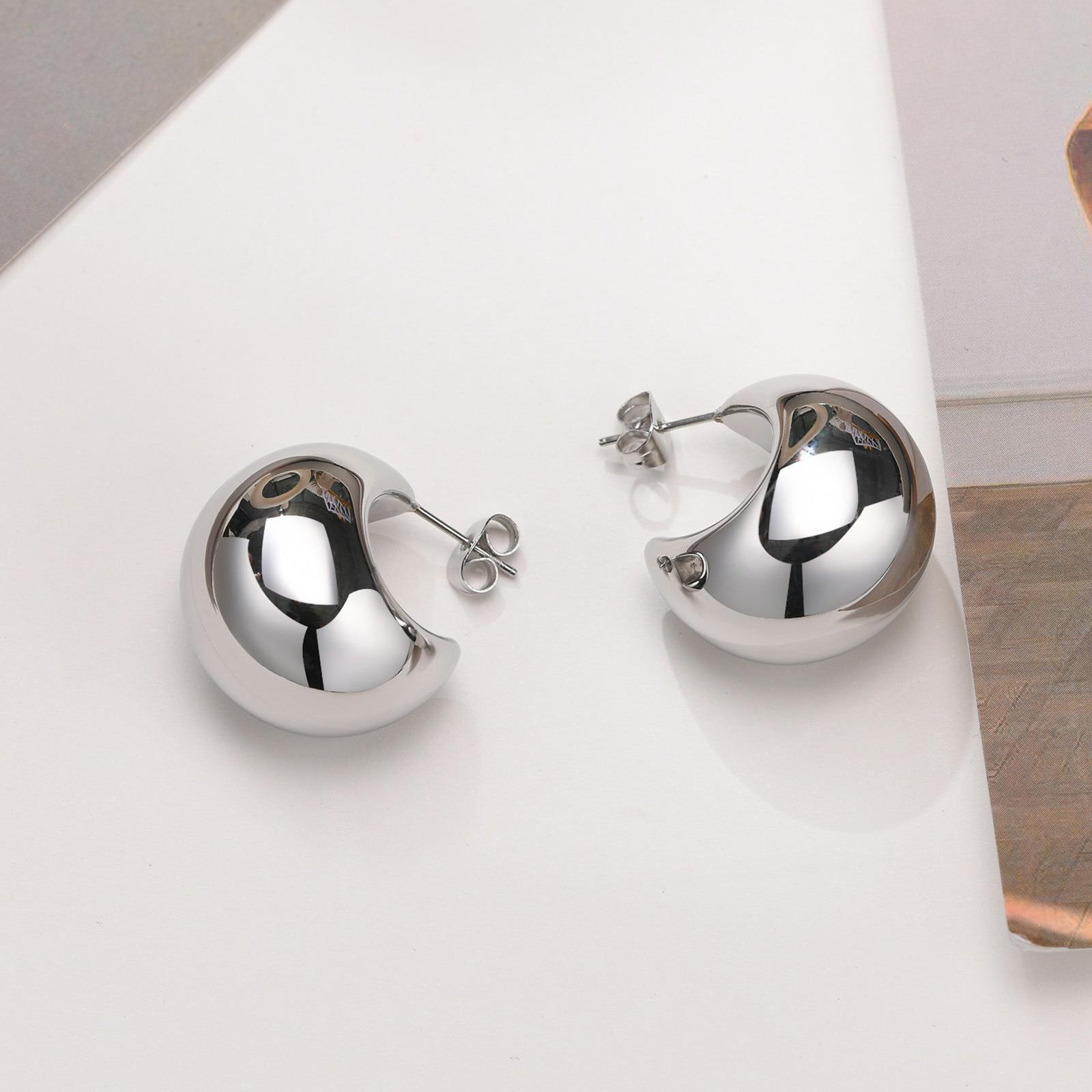 Simple Style Geometric Titanium Steel Plating Ear Studs 1 Pair display picture 2