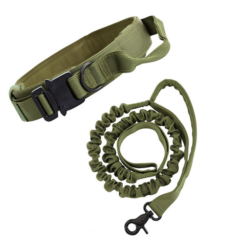 Traje verde militar-Cuerda de tracción táctica Collar de perro táctico XL-Súper grande