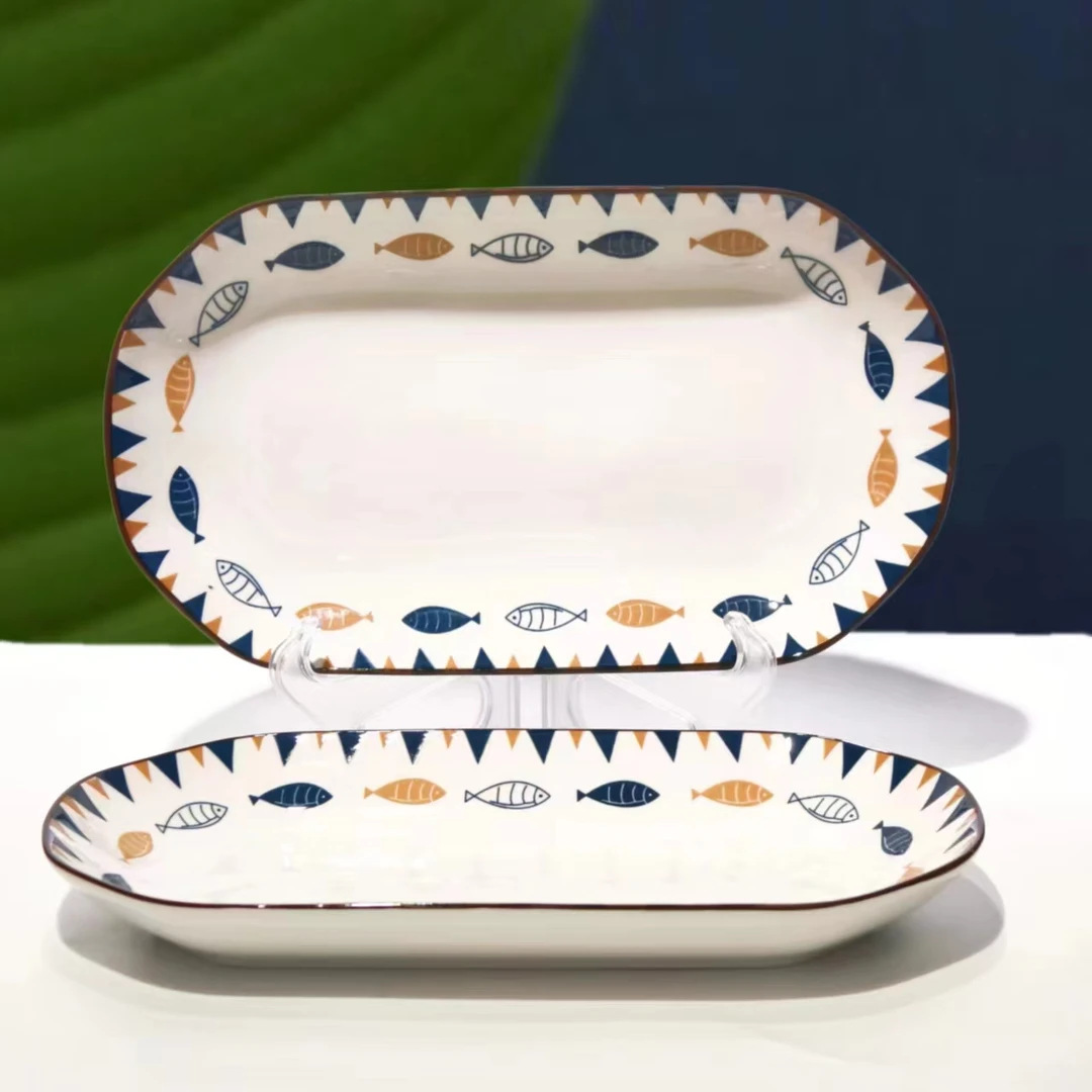 만화 물고기 접시