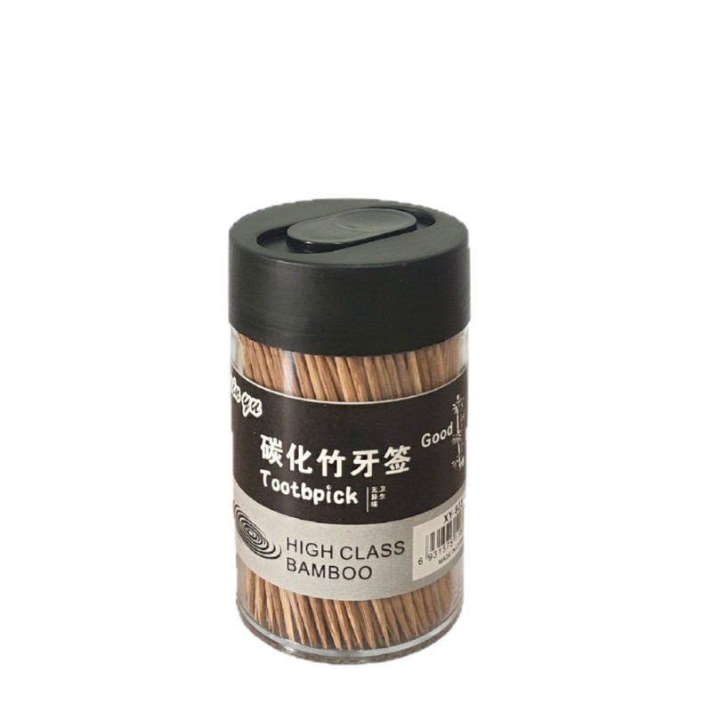 碳化牙签家用加粗防霉双头竹牙签水果签防潮牙签盒工厂批发牙签筒|undefined