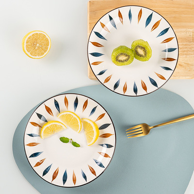 日式盘装沙拉盘8寸餐具盘西餐盘