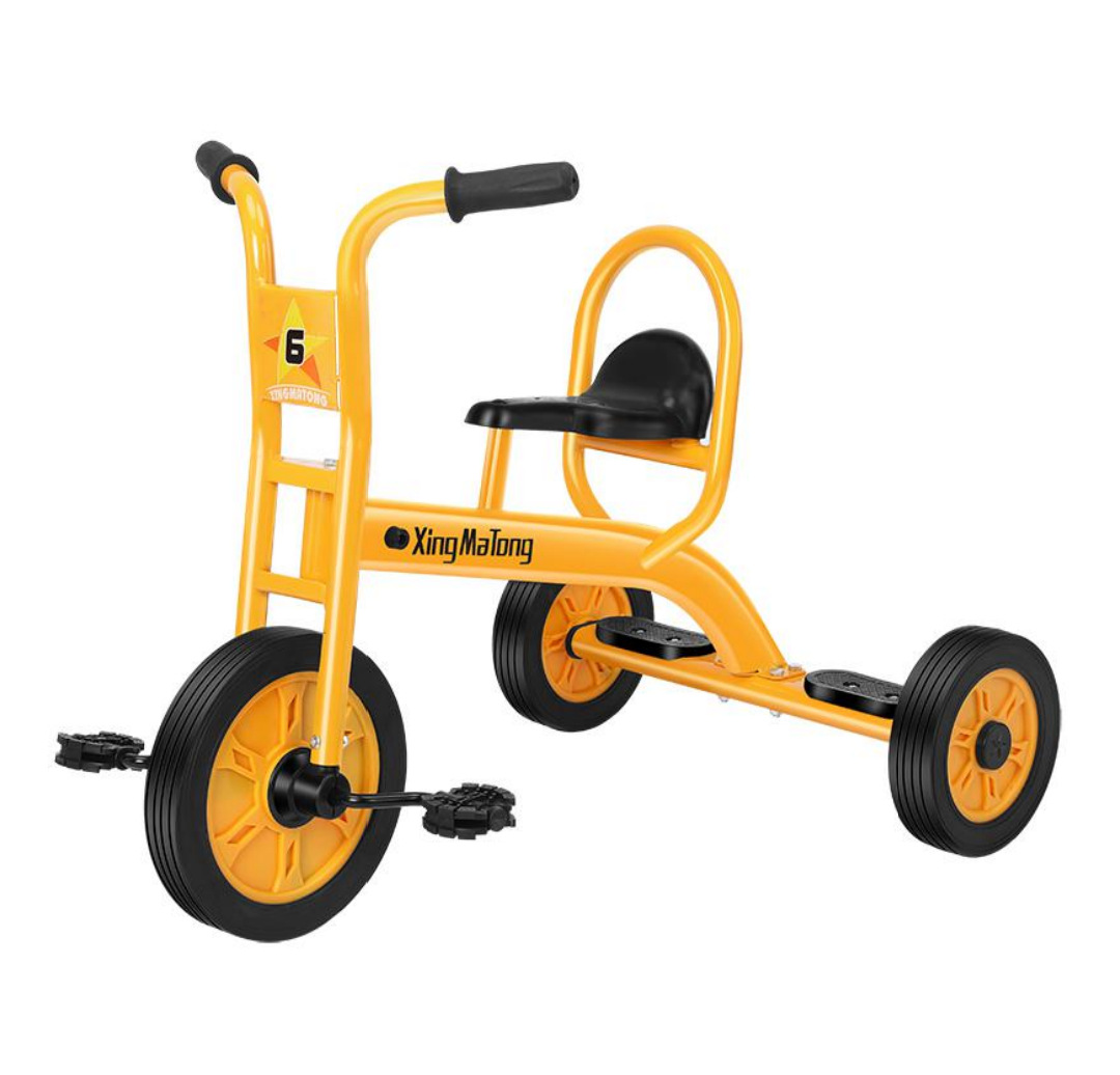 儿童脚踏三轮车双人车幼儿园幼教小孩童车单车带斗带人户外玩具车