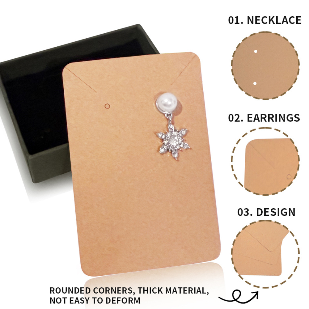 100片/包空白饰品卡片耳环项链通用型包装纸卡首饰展示卡厚料