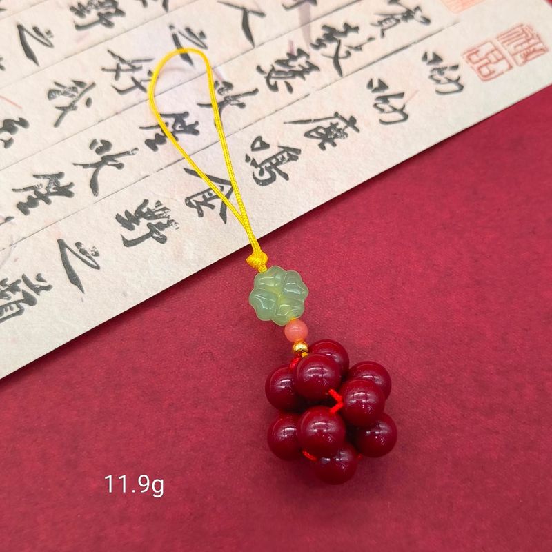 高含量朱砂紫金砂平安扣福袋招财猫莲花佛公手机链钥匙扣批发|undefined