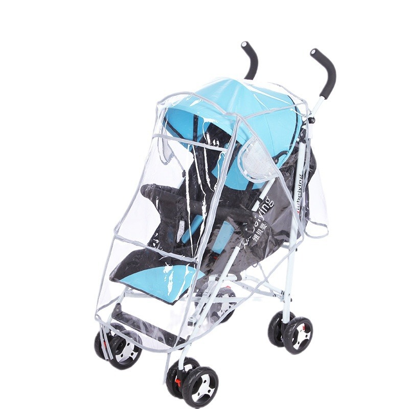 Spot cochecito de bebé a prueba de viento cochecito de bebé paraguas cubierta de lluvia universal a prueba de viento y polvo EVA material transparente y transpirable