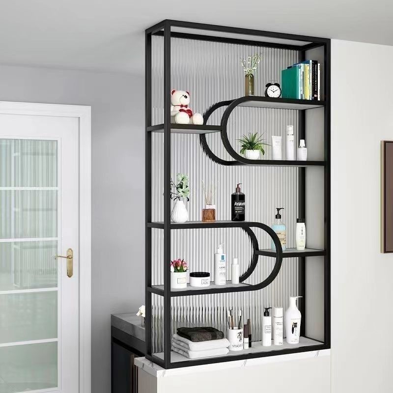 Bathroom Modern Half-Wall Changhong Glass Partition Wrought Iron Storage Rack Washroom Living Room Stainless Steel Screen Entrance