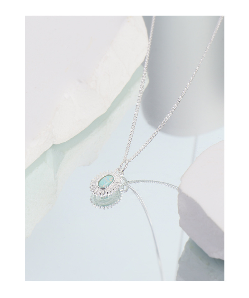 925 Sterling Silver Material 925 Sterling Silver Plating Sun Pendant Necklace