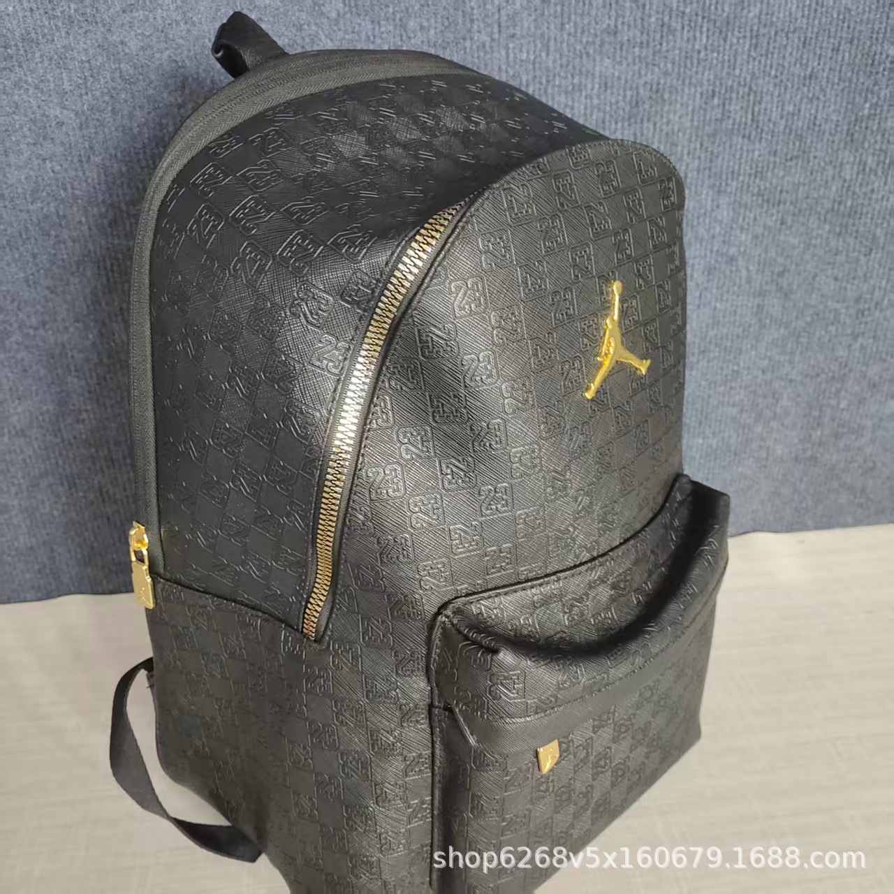 Double layer leather black gold