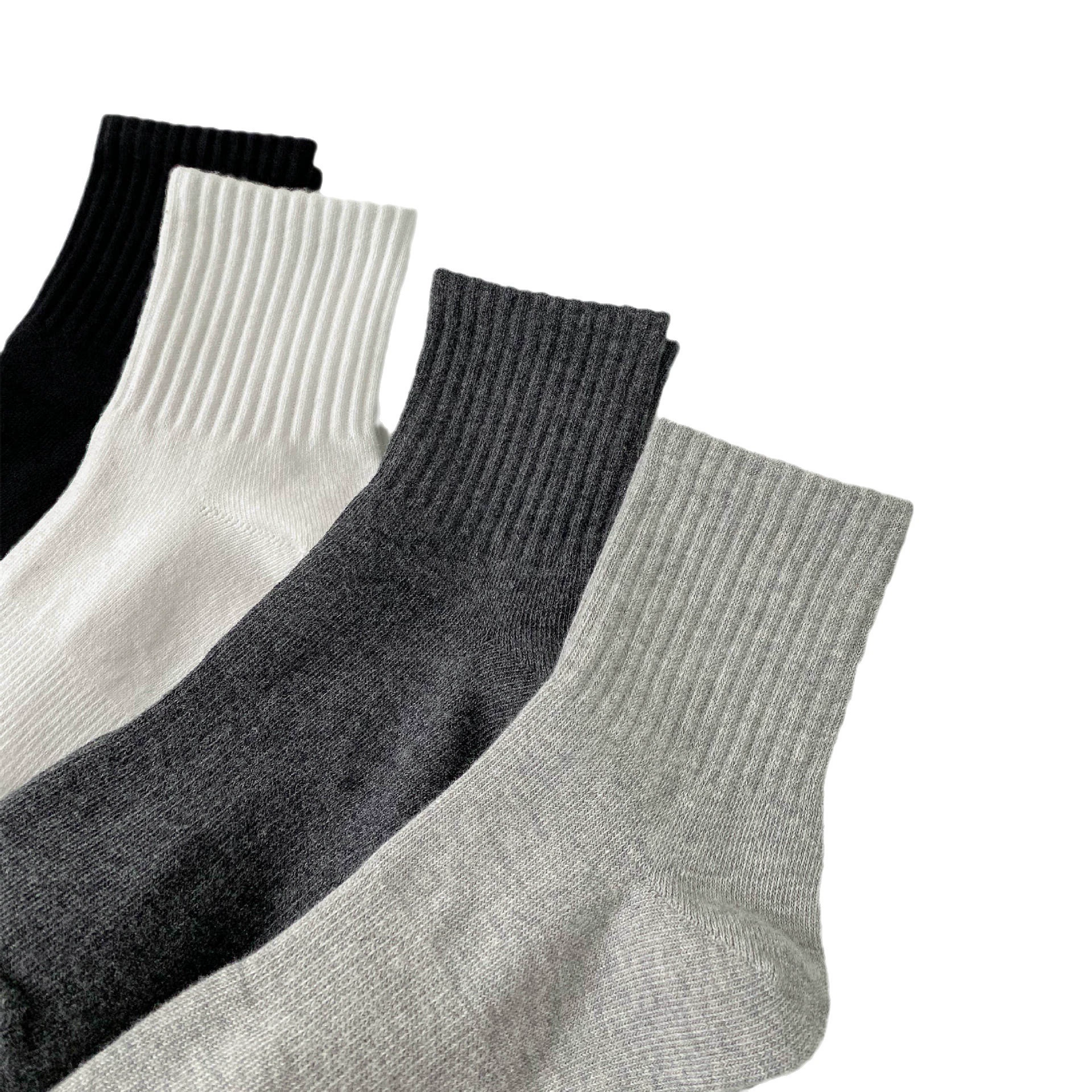 Solid summer cotton knee socks, mid-length, absorbs sweat and smell