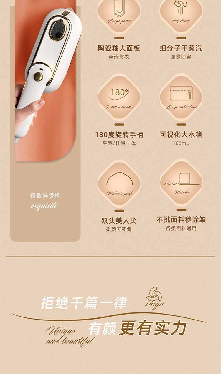 Zhigao handheld steamer, ceramic plate, high power