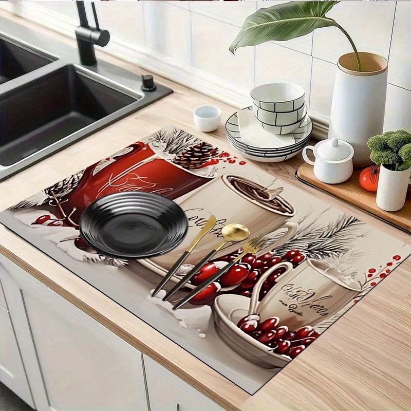 cocina americana drenaje de agua alga bar absorción de agua secado rápido almohadilla antideslizante bar máquina de café aislamiento térmico antideslizante almohadilla antideslizante resistente al desgaste