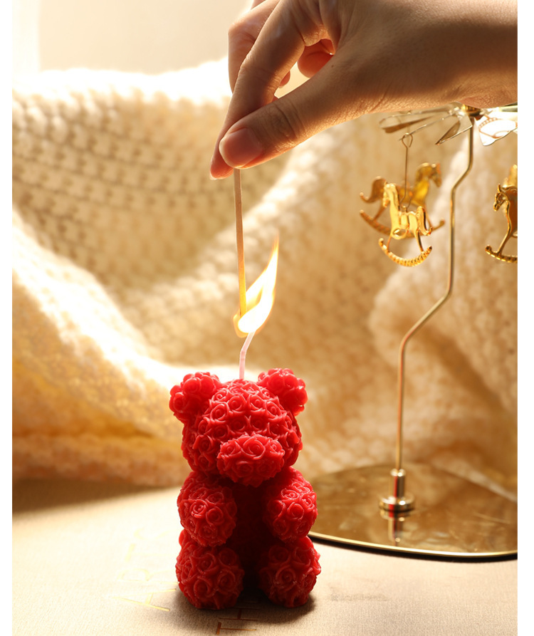 Casual, Elegant, Cute Style Valentine'S Day Casual Elegant Cute Bear Soy Wax Scented Candle