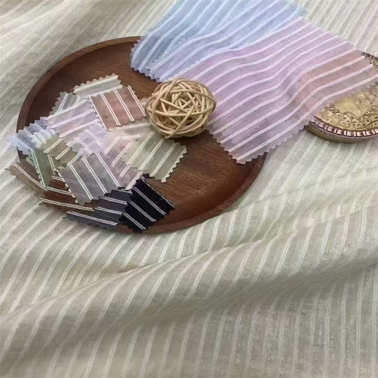 雪尼尔双色1公分条子布柔软透气春夏女装童装吊带裙衬衫连衣裙面