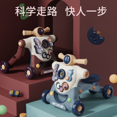 Cross-border baby walker push slide car anti-tip multifunctional early education three-in-one assisted walking toy car for babies