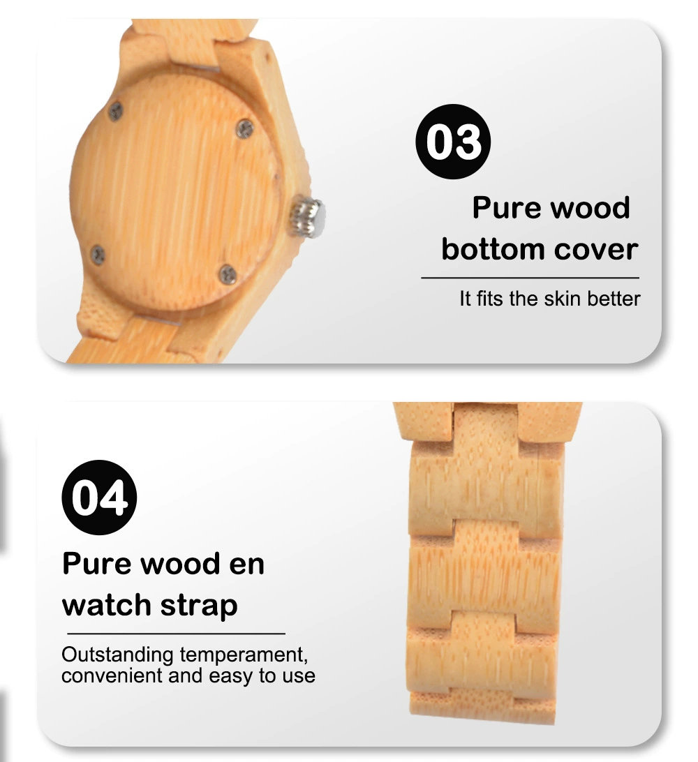 Crystal Polish Dial Women Slim Watch Wood Clock Casual Adjustable Quartz Fashion Wooden Bracelet Watch Women's Wrist Reloj Mujer