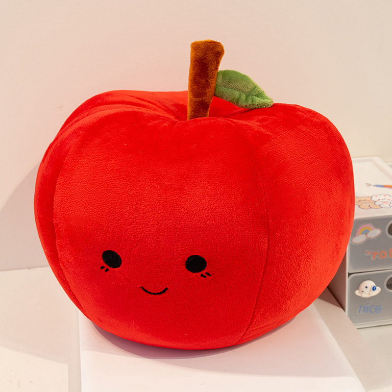Almohada de manzana de simulación juguete de peluche muñeca de manzana roja decoración de fruta Ping An regalo de Navidad para niños más logotipo