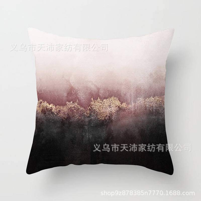 Funda de almohada personalizada con logotipo corporativo, funda de cojín geométrica de Amazon, terciopelo piel de melocotón, cojín para sofá de sala de estar, moderno y minimalista