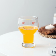 叁克拉原创韩式笑脸玻璃杯耐热牛奶杯子圆嘟嘟果汁杯啤酒酒杯情侣