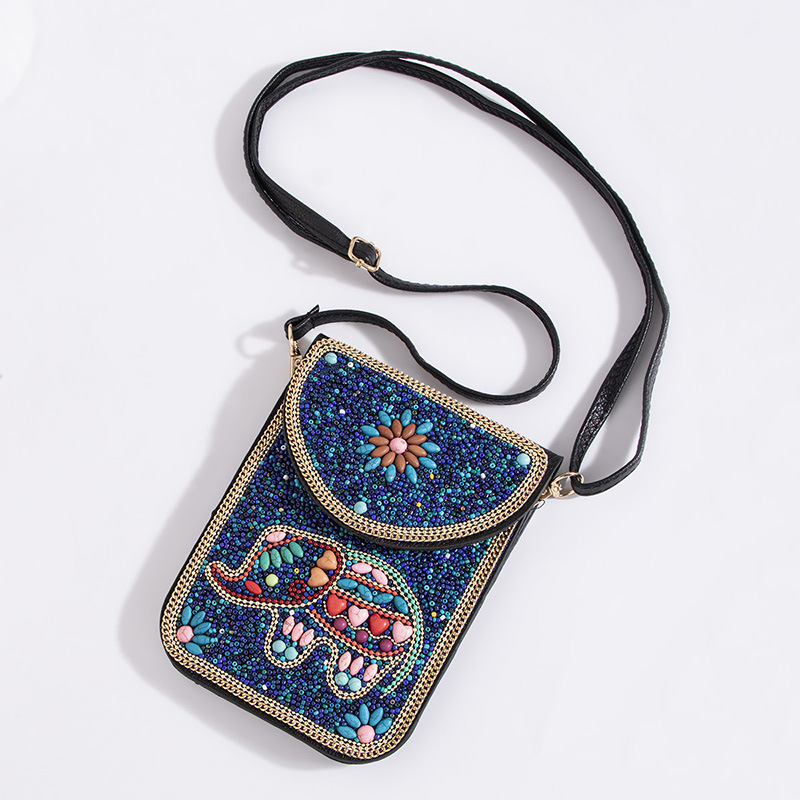 Women's Small Pu Leather Elephant Flower Vintage Style Square Magnetic Buckle Crossbody Bag display picture 1