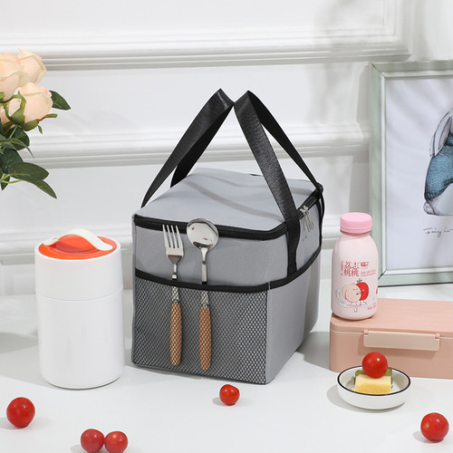 New square lunch bag thickened aluminum foil large lunch box thermal bag portable outdoor portable lunch box thermal bag