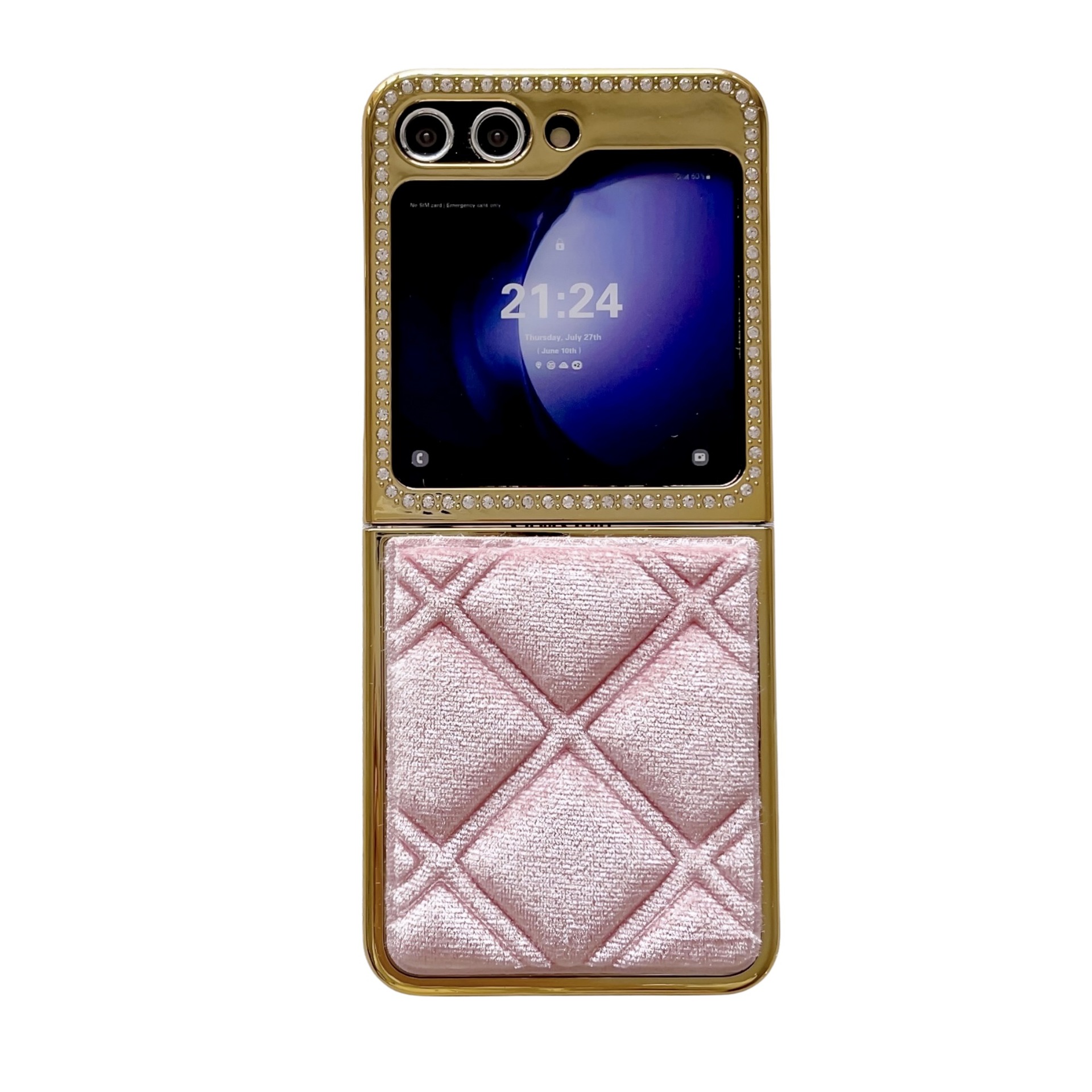 Cover di lusso in velluto e strass per samsung z flip_voghion.com