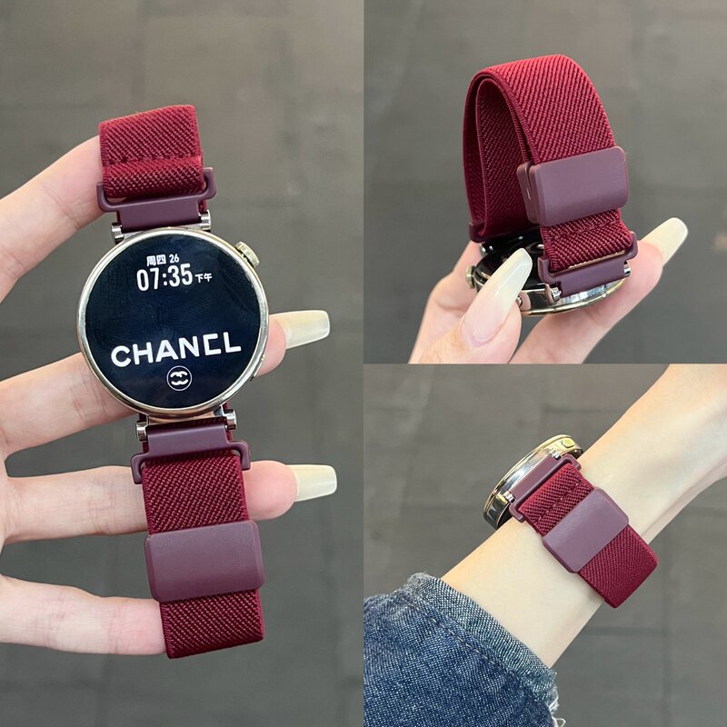 Compatible with Samsung Watch 6/7 - Huawei GT Series - Garmin Comfortable Universal Magnetic Nylon Elastic Strap