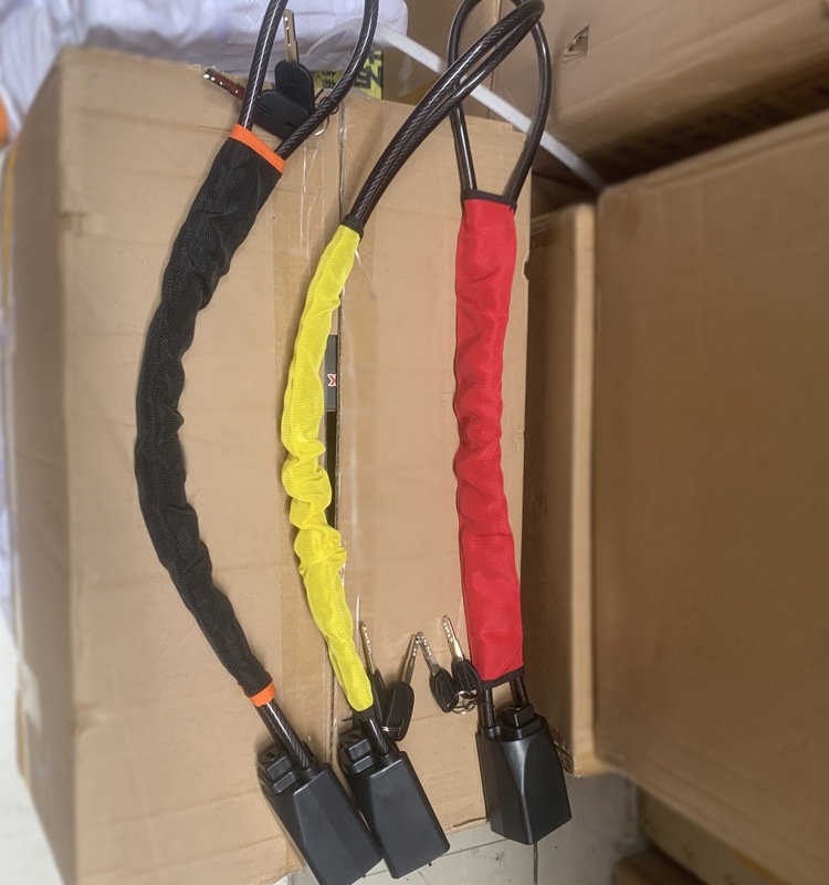 Cerradura para volante de coche, antirrobo, con cable, retráctil, al por mayor