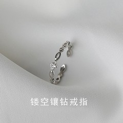 时尚个性戒指女轻奢ins简约小众设计感指环食指开口可调节2025年