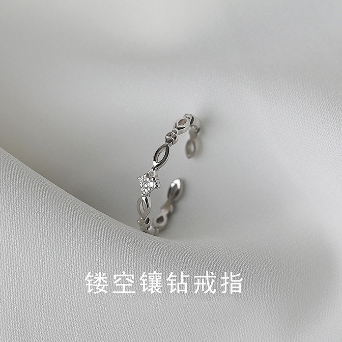时尚个性戒指女轻奢ins简约小众设计感指环食指开口可调节2025年|undefined