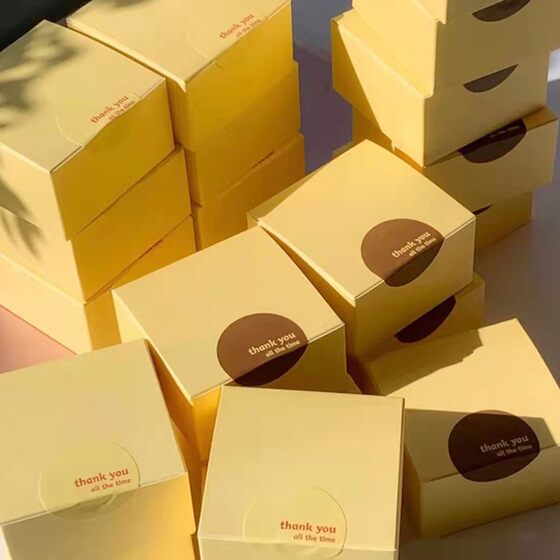 Ins Style Korean Style Baking Dessert Small Square Box Madeleine Ferrero Cake Cookie Box Cookie Packaging Box