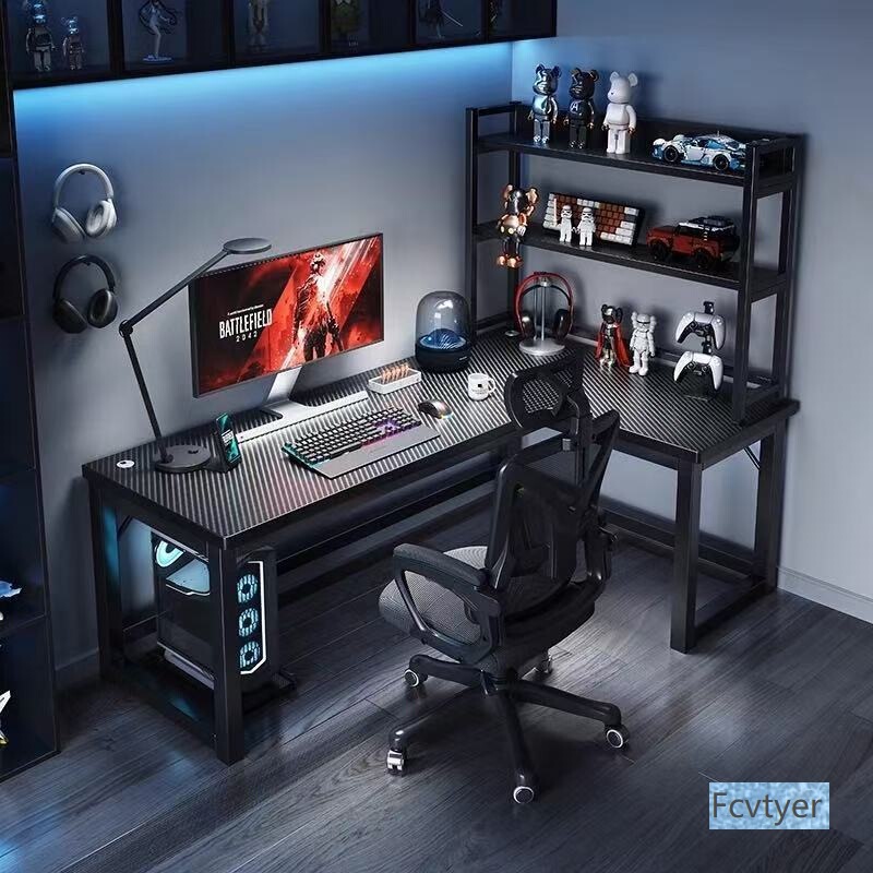 Suxiaoqin Type L E-Sports Table Bedroom Desk Bookshelf Integrated Table Corner Home Computer Table Desktop Corner Table