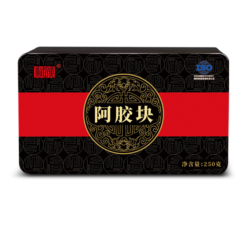 驴皮阿胶食用阿胶片块铁盒装250g 阿胶块手工糕阿胶糕原材料批发