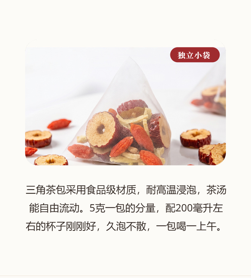 San Fu Ginger Jujube Tea (Zingiber officinale & Ziziphus jujuba) — Goji Berry Blend, 30 Sachets specifications