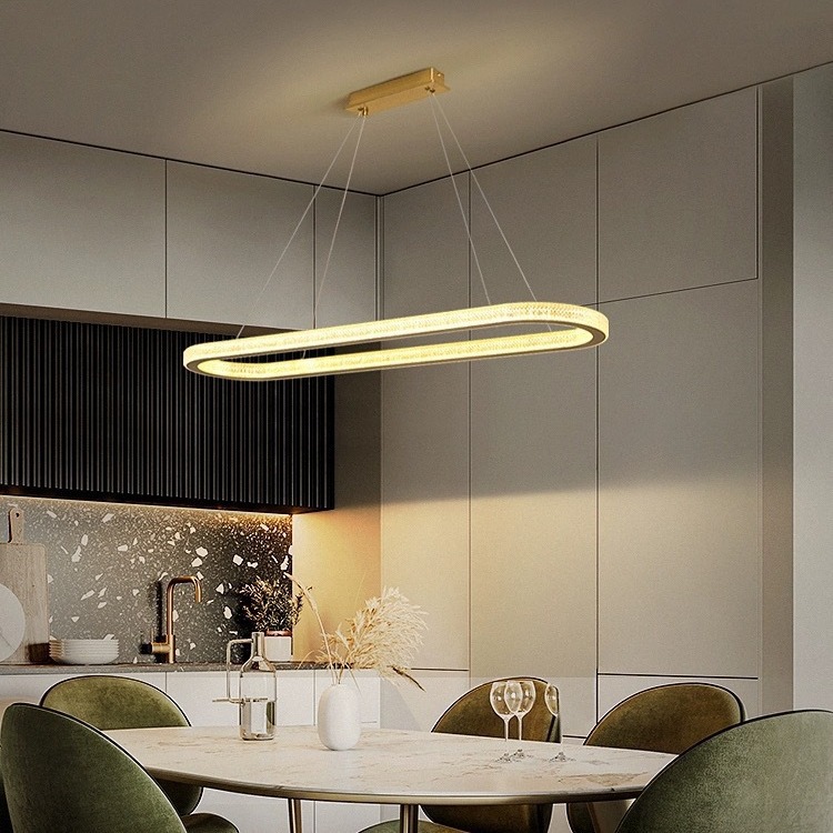 Nuevo tipo de alta gama de oficina oval comedor lujoso minimalista lámpara de mesa de comedor bar lámpara de comedor de oficina moderna lámpara de cama