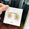 Metal advanced silver needle, retro earrings, french style, flowered, high-quality style, silver 925 sample