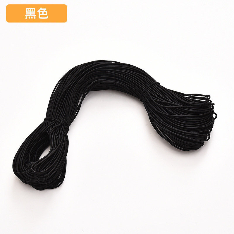 Cintas elásticas redondas de alta elasticidad 1mm - 8mm accesorios de ropa blanca y negra cuerda de extracción de látex cuerda elástica