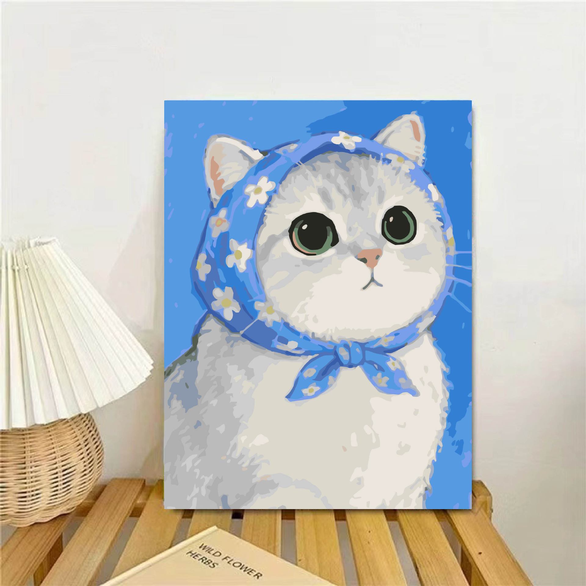 Cariño gatito DIY pintura al óleo digital curar dibujos animados animales hechos a mano regalo acrílico pintura al óleo de color descompresión
