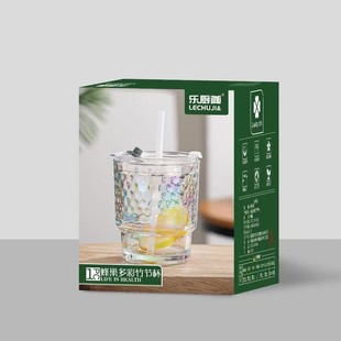Le Chef Cafe Honeycomb Colorful Slub Cup Laser Colorful Glass High Color Value Portable Slub Cup