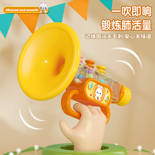 Children's trumpet whistle instrument exercise language development toys blowing music baby mini harmonica vital capacity