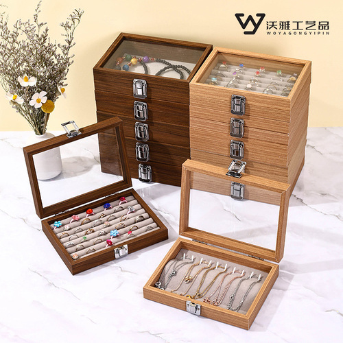 Lacewood Pattern Dustproof Covered Jewelry Box Ring Necklace Storage Box Earring Accessories Box Jewelry and Accessories Box
