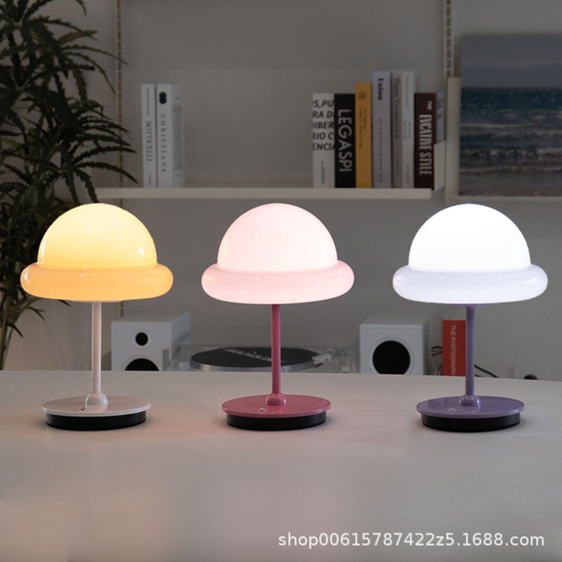 Desk Lamp Danish Designer Rechargeable Decorative Atmosphere Lamp Led Living Room Lamp Bud-Shaped Bedroom Bedside Lamp Dimmable