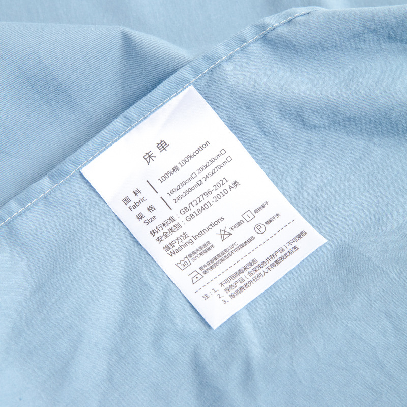 New pure cotton bed sheet single product solid color ins style Class A washed cotton fitted sheet bedspread single piece pure cotton bed sheet wholesale