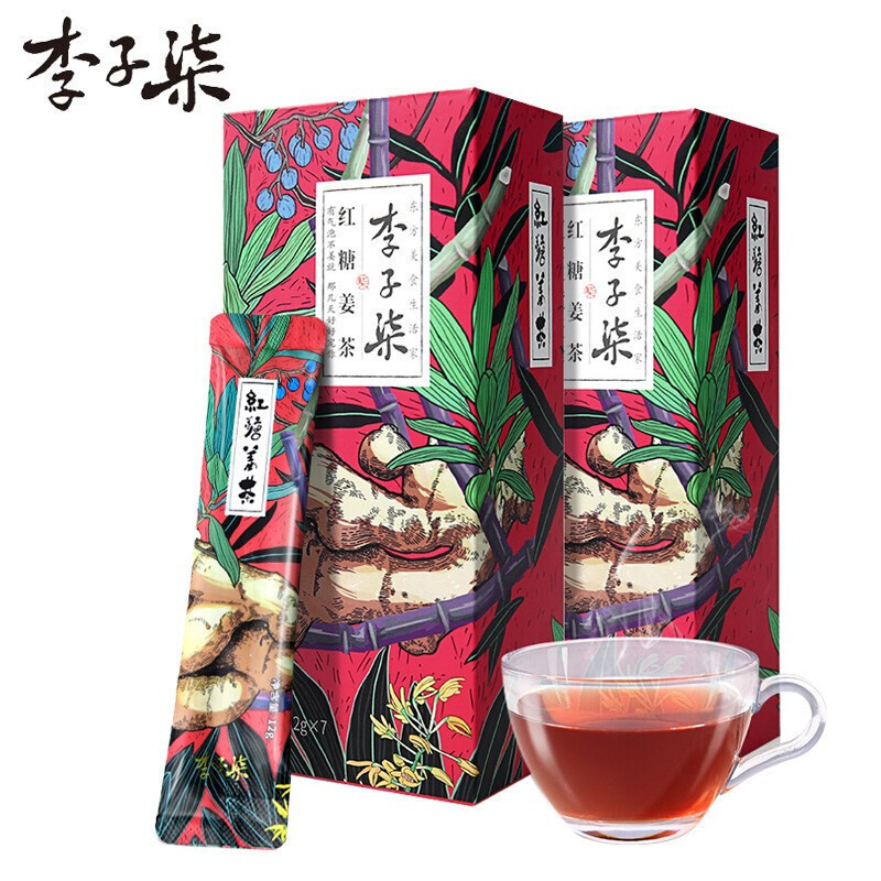 Li Ziqi's Brown Sugar Ginger Tea, Handmade Brown Sugar Drink, Instant Ginger Juice for Women's Health and Wellness