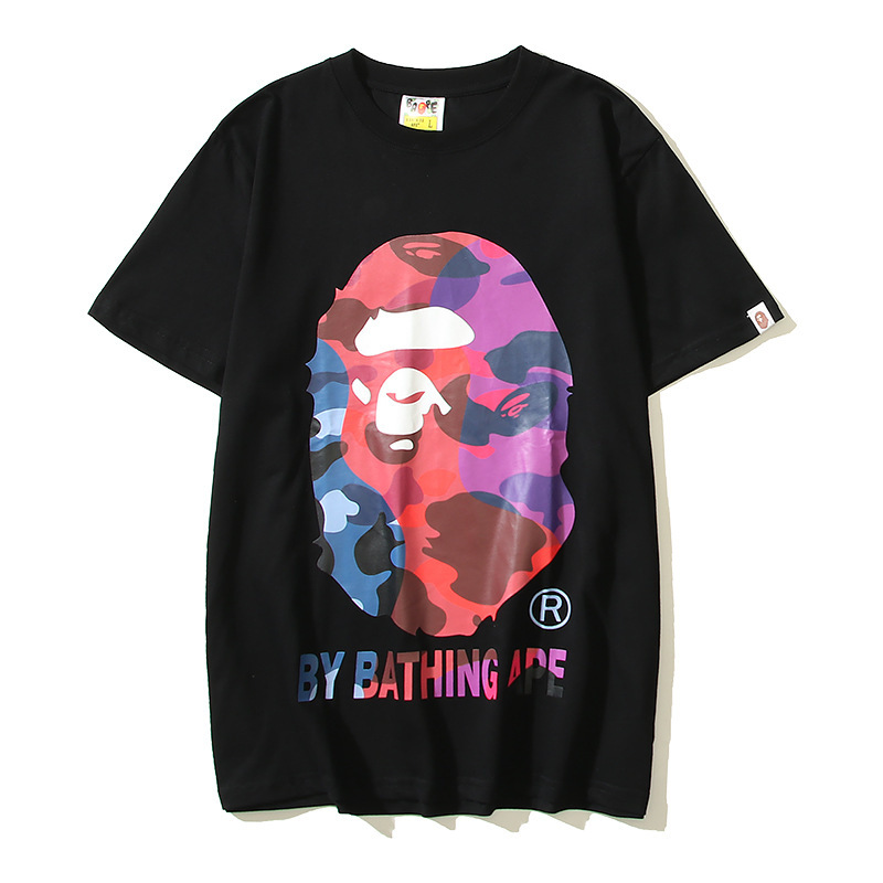 BAPE T-shirt Color Camo Ape Head Black