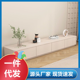 Solid Wood Coffee Table Tv Cabinet Floor-Standing Combination Home Cream Simple Small Apartment Living Room Tv Cabinet Floor-Standing