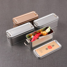 老式长方形铁盒凤梨雪花酥包装空盒带盖精致结婚伴手礼喜糖盒批发